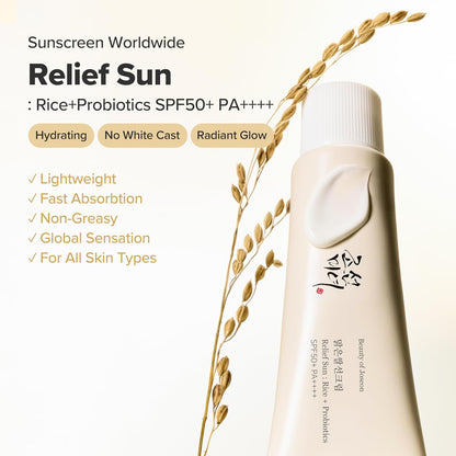 Relief Sun Rice + Probiotics Spf50 Sunscreen 50ml