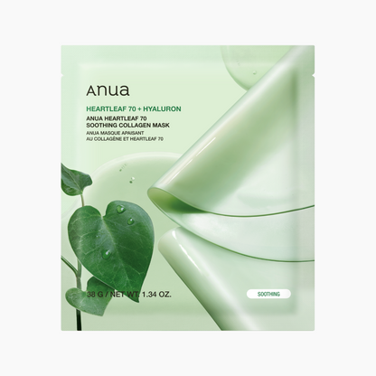 ANUA Heartleaf 70 Soothing Collagen Mask 4‑Pack